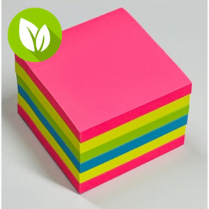 RAJA Extra sticky Blocs de notas adhesivas, 76 x 76 mm, 70 gramos, surtido neón, 90 hojas, paquete de 6 blocs RAJA Extra sticky Blocs de notas adhesivas, 76 x 76 mm, 70 gramos, surtido neón, 90 hojas, paquete de 6 blocs
