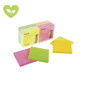 RAJA Foglietti adesivi riposizionabili, 76 x 76 mm, Blocchetti da 100 foglietti, Colori neon assortiti (confezione 12 blocchetti) RAJA Foglietti adesivi riposizionabili, 76 x 76 mm, Blocchetti da 100 foglietti, Colori neon assortiti (confezione 12 blocchetti)