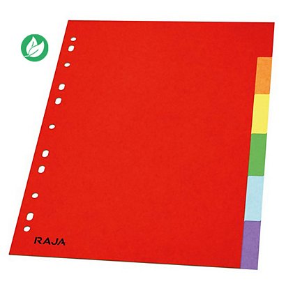 RAJA Intercalaires neutres A4 en carte standard 160g couleur - 6 onglets