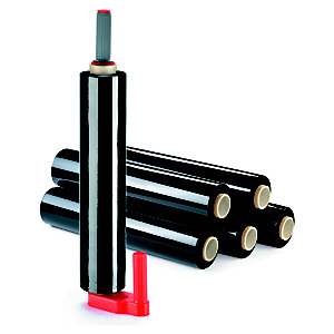 RAJA Kit de 6 bobines de film emballage étirable cast 17 microns 45 cm x 300 m + 1 dérouleur manuel OFFERT - Noir RAJA Kit de 6 bobines de film emballage étirable cast 17 microns 45 cm x 300 m + 1 dérouleur manuel OFFERT - Noir