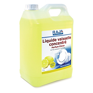 RAJA Liquide vaisselle concentré Parfum citron - Bidon de 5 L RAJA Liquide vaisselle concentré Parfum citron - Bidon de 5 L