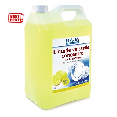 RAJA Liquide vaisselle concentré Parfum citron - Bidon de 5 L