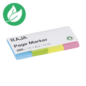 RAJA Marque-pages 4 x 50 index de 20 x 38 mm - 4 couleurs assorties RAJA Marque-pages 4 x 50 index de 20 x 38 mm - 4 couleurs assorties