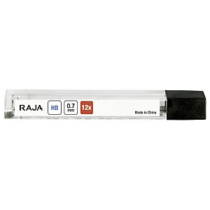 RAJA Minas de recambio HB para portaminas de 0,7 mm, estuche de 12