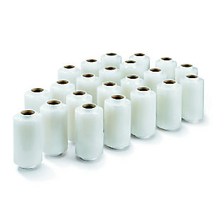 RAJA Mini bobines de film emballage étirable 23 microns 12,5 cm x 150 m - Transparent - Lot de 24