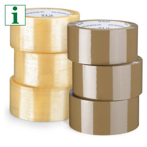 RAJA mini pack polypropylene packaging tapes, 28 micron