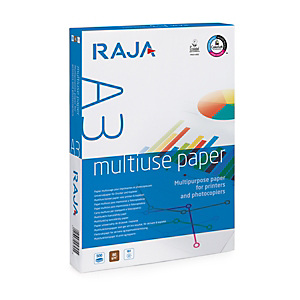 RAJA Multiuse Carta multiuso A3 per Fotocopiatrici, Stampanti Laser e Inkjet, 80 g/m², Bianco (risma 500 fogli) RAJA Multiuse Carta multiuso A3 per Fotocopiatrici, Stampanti Laser e Inkjet, 80 g/m², Bianco (risma 500 fogli)