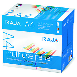 RAJA Multiuse Carta per fotocopie e stampanti A4, 80 g/m², Bianco (confezione 5 risme)