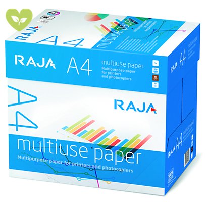RAJA Multiuse Carta per fotocopie e stampanti A4, 80 g/m², Bianco (confezione 5 risme) - 1