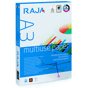 RAJA Multiuse Papel Multifunción para Faxes, Fotocopiadoras, Impresoras Láser e Impresoras de Inyección de Tinta Blanco A3 80 g/m² RAJA Multiuse Papel Multifunción para Faxes, Fotocopiadoras, Impresoras Láser e Impresoras de Inyección de Tinta Blanco A3 80 g/m²
