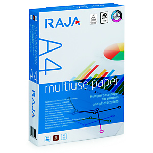 RAJA Multiuse Papel Multifunción para Faxes, Fotocopiadoras, Impresoras Láser e Impresoras de Inyección de Tinta Blanco A4 80 g/m² RAJA Multiuse Papel Multifunción para Faxes, Fotocopiadoras, Impresoras Láser e Impresoras de Inyección de Tinta Blanco A4 80 g/m²