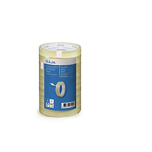 Raja Nastro adesivo, 19 mm x 66 m, Polipropilene, Trasparente (confezione 8 pezzi) Raja Nastro adesivo, 19 mm x 66 m, Polipropilene, Trasparente (confezione 8 pezzi)