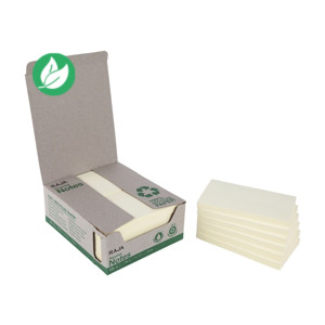 RAJA Notes repositionnables 100% recyclées 76 x 127 mm - Jaune Pastel - Lot 12 blocs de 100 feuilles RAJA Notes repositionnables 100% recyclées 76 x 127 mm - Jaune Pastel - Lot 12 blocs de 100 feuilles