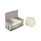 RAJA Notes repositionnables 100% recyclées carrées 76 x 76 mm - jaune pastel Bloc de 100 feuilles RAJA Notes repositionnables 100% recyclées carrées 76 x 76 mm - jaune pastel Bloc de 100 feuilles