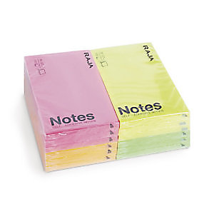 RAJA Notes repositionnables 76 x 127 mm - Coloris assortis Néon - Lot de 12 blocs de 100 feuilles