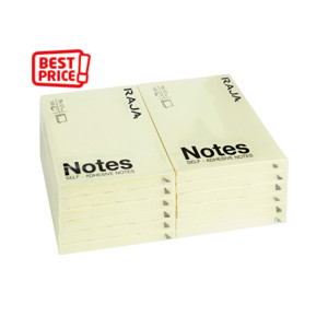 RAJA Notes repositionnables 76 x 127 mm - Jaune pastel - Lot 12 blocs de 100 feuilles