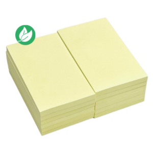 RAJA Notes repositionnables sticky 76 x 127 mm - Jaune Pastel - Lot 12 blocs de 100 feuilles RAJA Notes repositionnables sticky 76 x 127 mm - Jaune Pastel - Lot 12 blocs de 100 feuilles