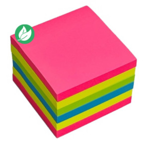 RAJA Notes repositionnables sticky 76 x 76 mm - Assorties Néon - Lot 6 blocs de 100 feuilles RAJA Notes repositionnables sticky 76 x 76 mm - Assorties Néon - Lot 6 blocs de 100 feuilles