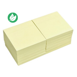 RAJA Notes repositionnables sticky 76 x 76 mm - Jaune Pastel - Lot 12 blocs de 100 feuilles RAJA Notes repositionnables sticky 76 x 76 mm - Jaune Pastel - Lot 12 blocs de 100 feuilles
