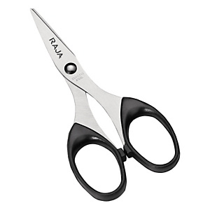 RAJA Office Tijeras de oficina, acero inox de punta aguda, mango simétrico, 13 cm, negro RAJA Office Tijeras de oficina, acero inox de punta aguda, mango simétrico, 13 cm, negro