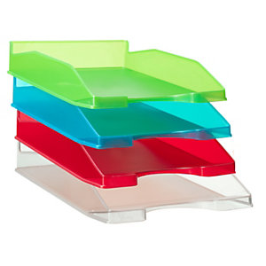 RAJA Pack de 4 bandejas traslúcidas - 1 por color