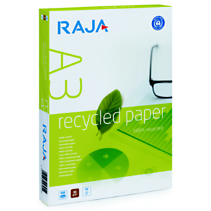 RAJA Papel Multifunción para Faxes, Fotocopiadoras, Impresoras Láser e Impresoras de Inyección de Tinta 100% Reciclado Blanco A3 80 g/m² RAJA Papel Multifunción para Faxes, Fotocopiadoras, Impresoras Láser e Impresoras de Inyección de Tinta 100% Reciclado Blanco A3 80 g/m²