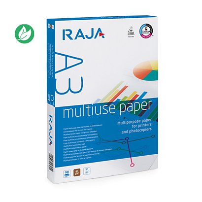 RAJA Papier A3 blanc Multi-usage - 80g - Ramette de 500 feuilles - 1