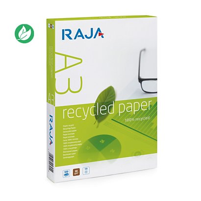 RAJA Papier A3 blanc recyclé - 80g - Ramette de 500 feuilles - 1