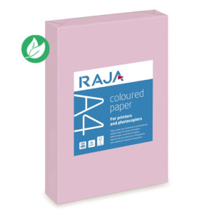 RAJA Papier A4 Coloured Paper - 80g - Ramette de 500 feuilles - Rose Pastel