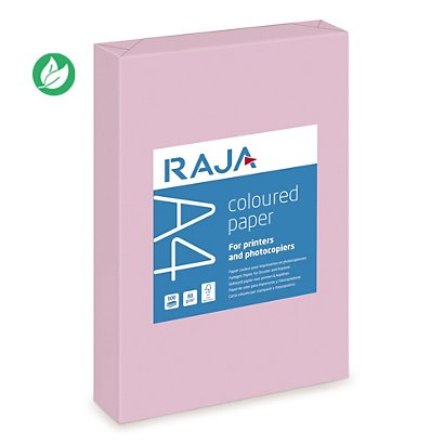 RAJA Papier A4 Coloured Paper - 80g - Ramette de 500 feuilles - Rose Pastel - 1