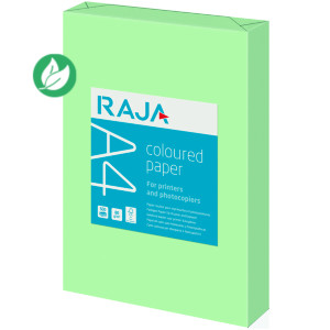 RAJA Papier A4 Coloured Paper - 80g - Ramette de 500 feuilles - Vert Pastel