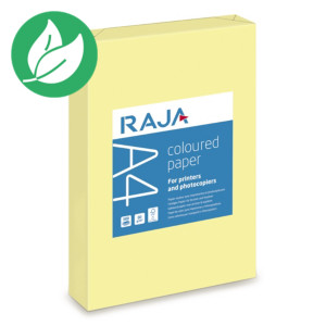 RAJA Papier couleur A4 Jaune canari pastel 80g Coloured Paper - Ramette de 500 feuilles RAJA Papier couleur A4 Jaune canari pastel 80g Coloured Paper - Ramette de 500 feuilles