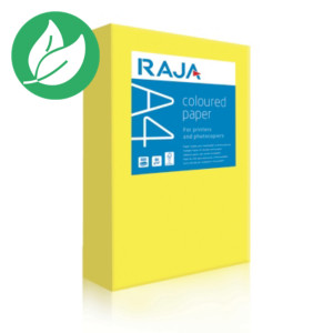 RAJA Papier couleur A4 Jaune soleil vif 80g Coloured Paper - Ramette de 500 feuilles RAJA Papier couleur A4 Jaune soleil vif 80g Coloured Paper - Ramette de 500 feuilles
