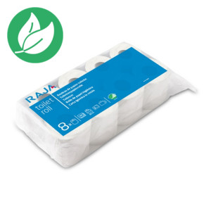 RAJA Papier toilette double épaisseur Confort blanc - 8 rouleaux de 180 feuilles RAJA Papier toilette double épaisseur Confort blanc - 8 rouleaux de 180 feuilles