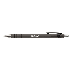 RAJA Penna a sfera a scatto PostScript, Tratto 0,7 mm, Fusto gommato nero con grip, Inchiostro nero (confezione 12 pezzi) RAJA Penna a sfera a scatto PostScript, Tratto 0,7 mm, Fusto gommato nero con grip, Inchiostro nero (confezione 12 pezzi)