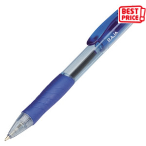 RAJA Penna a sfera a scatto, Tratto 1 mm, Fusto traslucido blu con grip, Inchiostro blu (confezione 12 pezzi) RAJA Penna a sfera a scatto, Tratto 1 mm, Fusto traslucido blu con grip, Inchiostro blu (confezione 12 pezzi)
