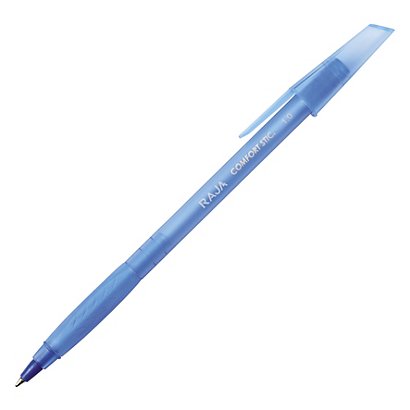 RAJA Penna a sfera Stick Comfort Stic, Tratto 1 mm, Fusto blu con grip, Inchiostro blu (confezione 12 pezzi)