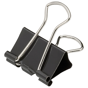 RAJA Pince double clip noire 25 mm capacité 50 feuilles - Boîte de 12