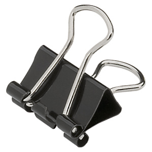 RAJA Pince double clip noire 32 mm capacité 80 feuilles - Boîte de 12