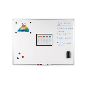RAJA Pizarra de pared, Superficie magnética, Acero esmaltado/vitrificado, Aluminio anodizado, 90 x 60 cm RAJA Pizarra de pared, Superficie magnética, Acero esmaltado/vitrificado, Aluminio anodizado, 90 x 60 cm