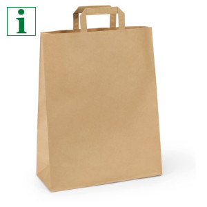 RAJA plain brown paper carrier bags with folded handles