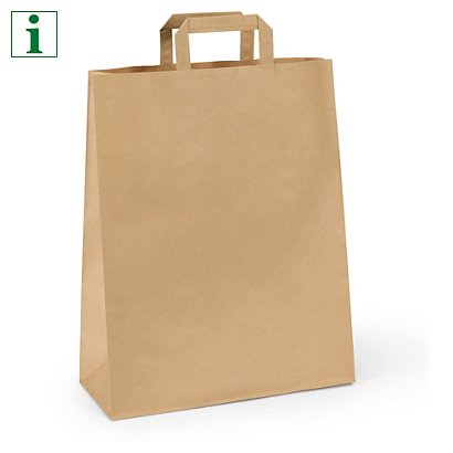 RAJA plain brown paper carrier bags with folded handles - 1