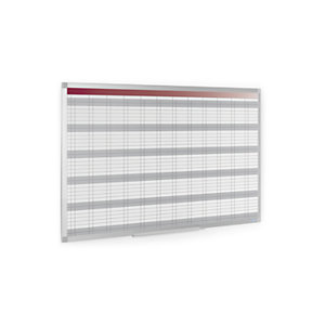 RAJA Planning annuel surface magnétique effaçable à sec 90 x 60 cm - Blanc cadre aluminium
