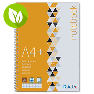 RAJA Plus Cuaderno, A4+, cuadriculado, 80 hojas, cubierta de cartón