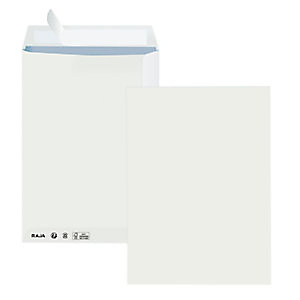RAJA Pochette administrative recyclée blanche 229 x 324 mm 90g sans fenêtre - Bande autoadhésive (boîte de 250) RAJA Pochette administrative recyclée blanche 229 x 324 mm 90g sans fenêtre - Bande autoadhésive (boîte de 250)