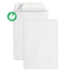 RAJA Pochette blanche 176 x 250 mm 90g sans fenêtre - autocollante bande protectrice - Lot de 500 RAJA Pochette blanche 176 x 250 mm 90g sans fenêtre - autocollante bande protectrice - Lot de 500