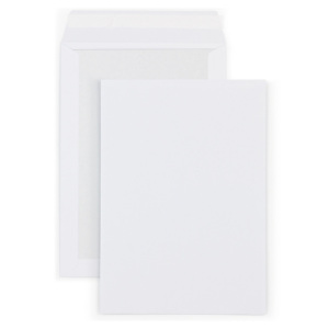 RAJA Pochette blanche 320 x 430 mm 120g sans fenêtre - dos carton - autocollante bande protectrice - Lot de 100 RAJA Pochette blanche 320 x 430 mm 120g sans fenêtre - dos carton - autocollante bande protectrice - Lot de 100