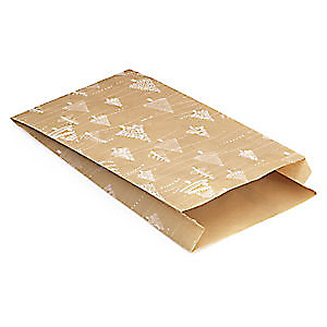 RAJA Pochette cadeau Noël en papier kraft vergé motif Sapins - 18 X 35 X 6 CM RAJA Pochette cadeau Noël en papier kraft vergé motif Sapins - 18 X 35 X 6 CM