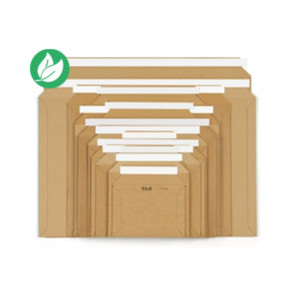 RAJA Pochette carton micro-cannelé rigide brune à fermeture adhésive 53x43 cm - Lot de 100 RAJA Pochette carton micro-cannelé rigide brune à fermeture adhésive 53x43 cm - Lot de 100