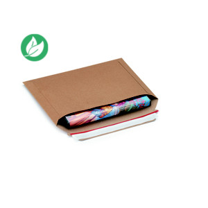 RAJA Pochette carton plat brun autocollante bande protectrice - 23,5 x 18 cm - Lot de 100 RAJA Pochette carton plat brun autocollante bande protectrice - 23,5 x 18 cm - Lot de 100